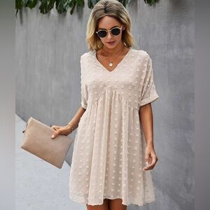 Chiffon Swiss Dot Babydoll Dress